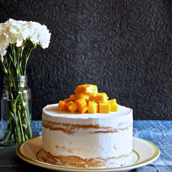 Simple Mango cake with mango chunks