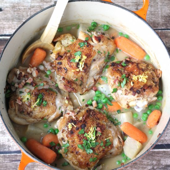 Braised Chicken w/ Spring Veggies