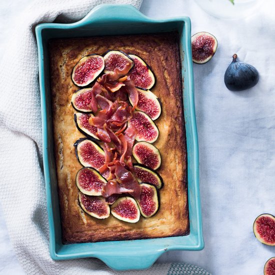 Cauliflower Cake, Bacon & Figs