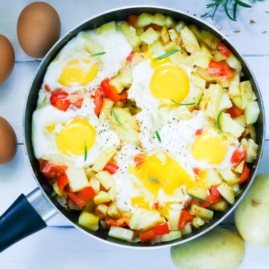 Simply Delicious Potato Hash and Eggs