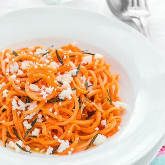 Spiralized Sweet Potato Pasta