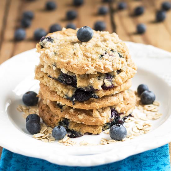 Blueberry Oatmeal Streusel Cookies