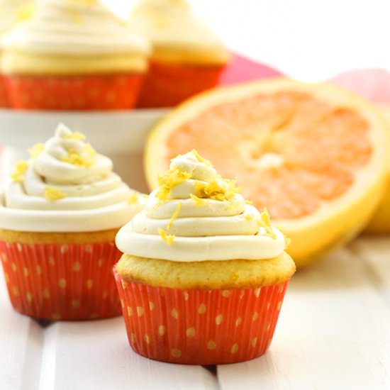 Pink Grapefruit Cupcakes