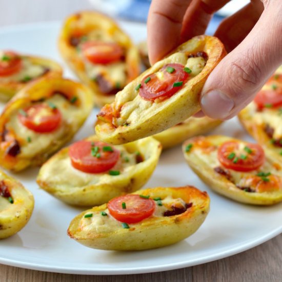 Mini Vegan Pizza Potato Skins