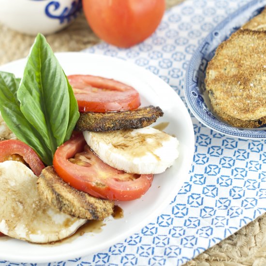 Crispy Eggplant Caprese Salad