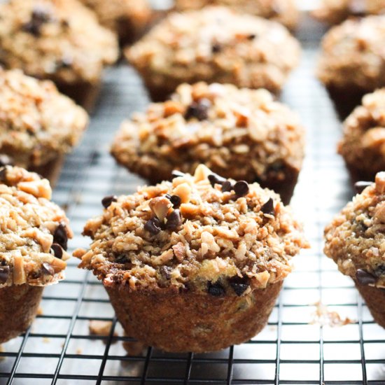 Hawaiian Caramel Banana Muffins