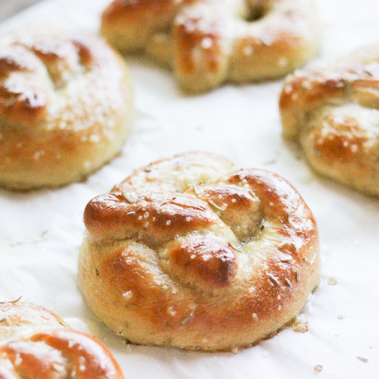 Sea Salt Rosemary Soft Pretzels