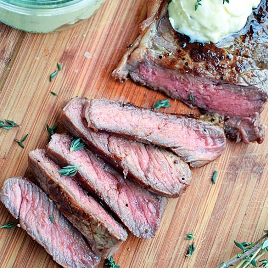 Pan-Seared Steak with Garlic Butter