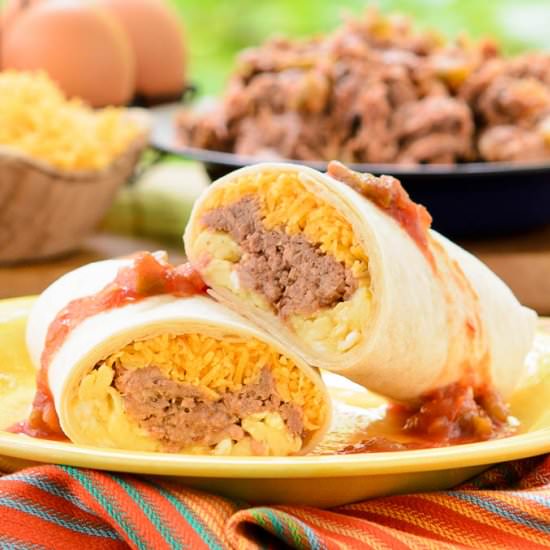 Mexican Beef Breakfast Burritos