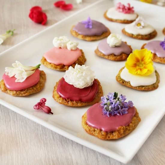 Edible Flowers on Crispy Waffle