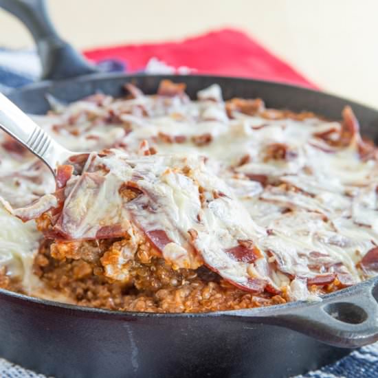 Bacon Cheeseburger Quinoa Skillet