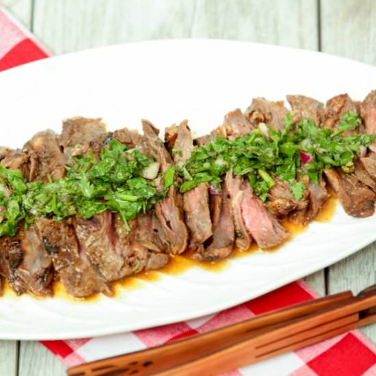 Whiskey Skirt Steak and Chimichurri