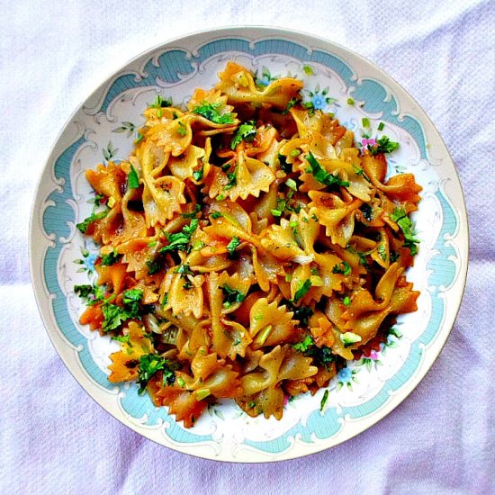 Onion & Cumin Farfalle Stir-Fry