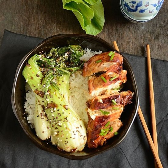 Teriyaki Bok-Choy Chicken with Rice