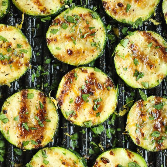 Grilled Lemon Garlic Zucchini