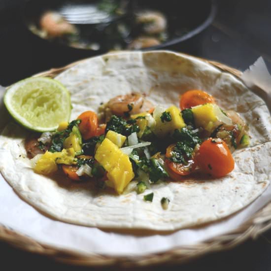 Butter Shrimp Taco with Mango Salsa