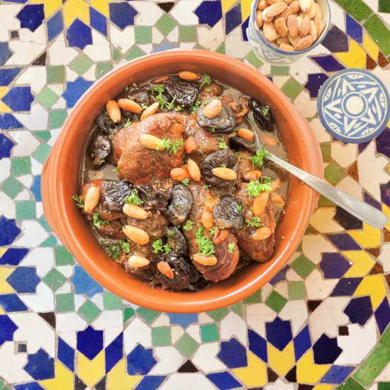 Chicken Tajine with Prunes and Almonds