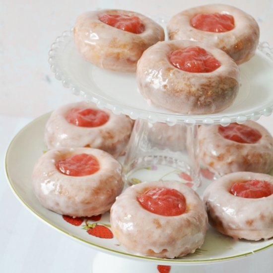 Rhubarb Jelly Doughnuts