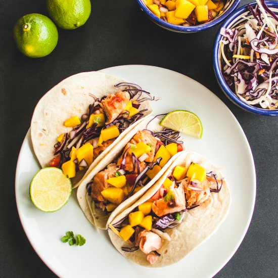 Zesty salmon tacos