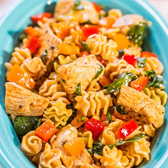 Chicken, Peppers & Spinach Pasta