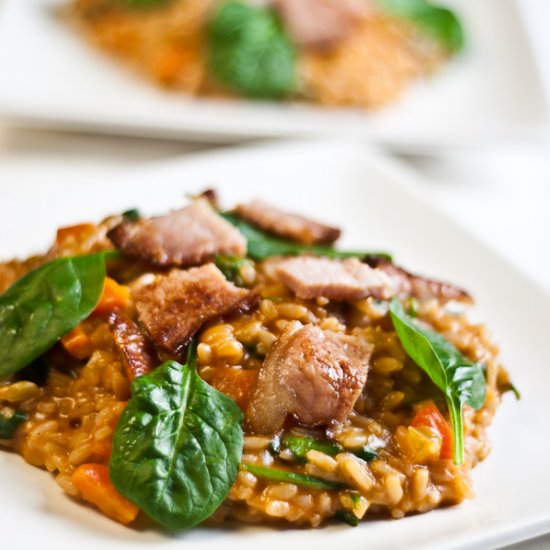 Low FodmapBacon & Spinach Risotto