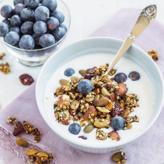 Gluten-free buckwheat granola