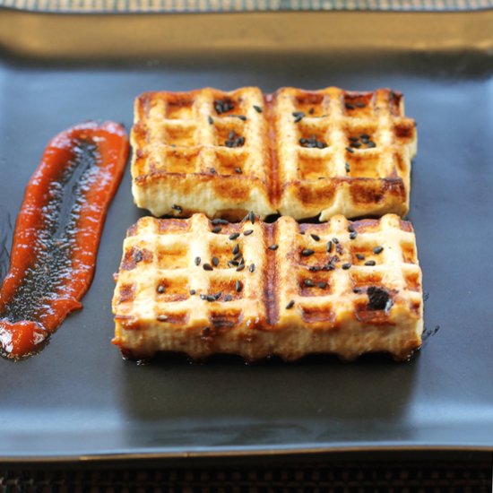 Waffled tofu