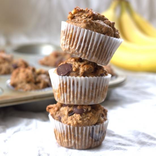 Vegan Chocolate Chip Banana Muffins