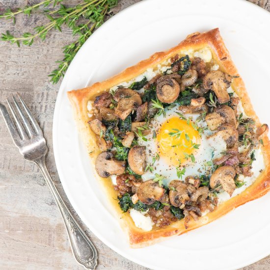 Sausage, Mushroom & Egg Galette