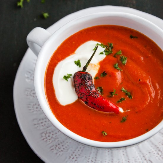 Roasted Peppers and Tomato Soup