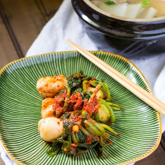 Chonggak (Ponytail Radish) Kimchi