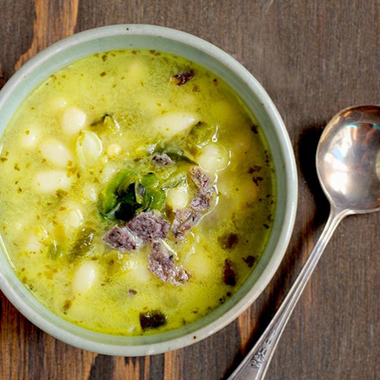 Poblano Cilantro White Bean Soup