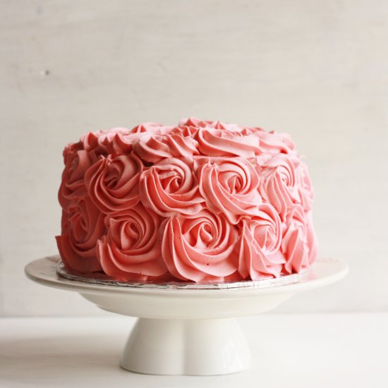 Rose Cake with Swiss Meringue