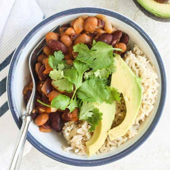 Spicy Beans with Coconut Rice