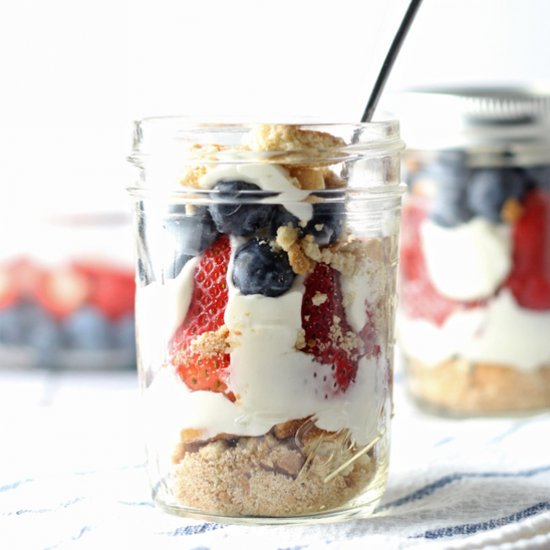 Patriotic NoBake Cheesecake Parfait