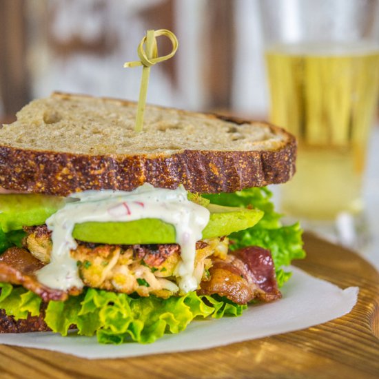 Crab Cake Club Sandwich