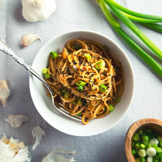 Vegan Garlic Sesame Noodles