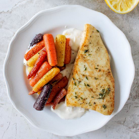 Halibut with Lemon Aioli