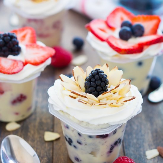 Berry Flower Pudding Cups