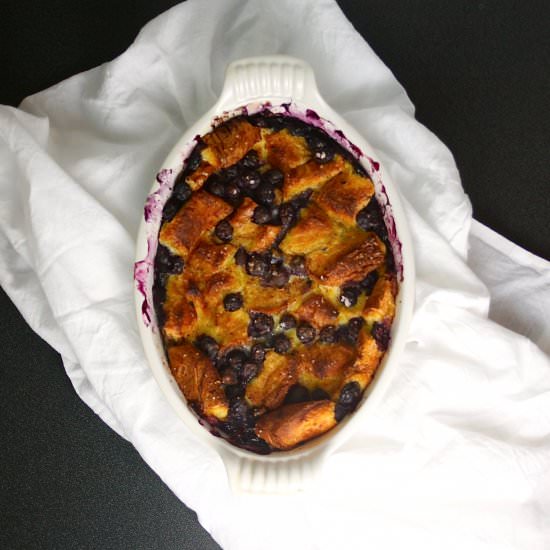 Blueberry and Brioche Bread Pudding