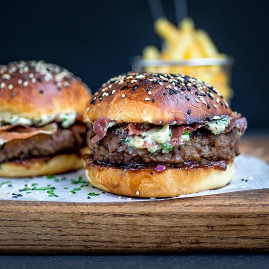 Blue cheese burgers