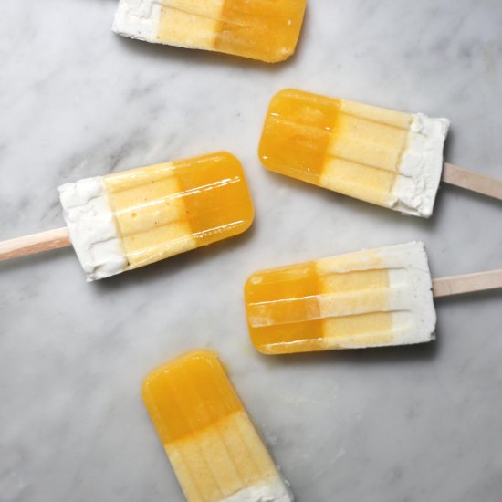 Striped Creamsicle Popsicles