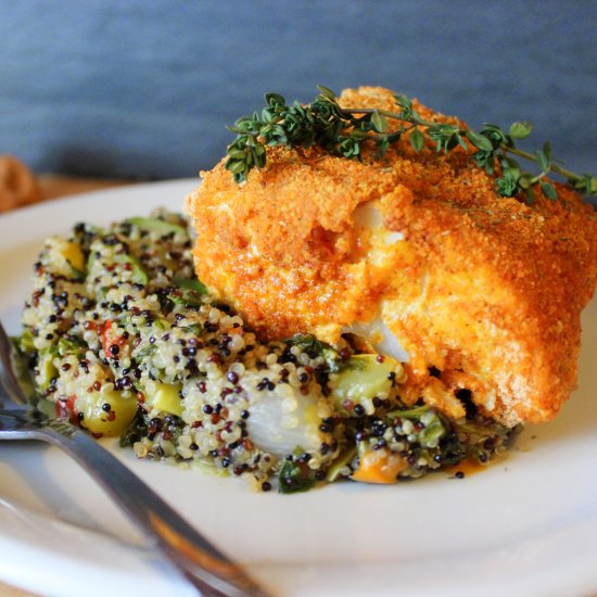 Red Lentil Coated Cod