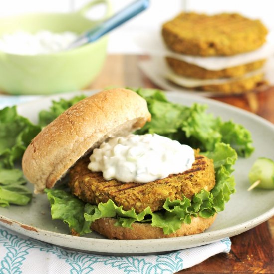 Curry Spiced Lentil Burgers