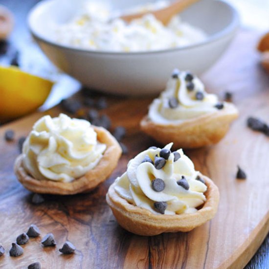 Mini Meyer Lemon Cannoli Cream Tart