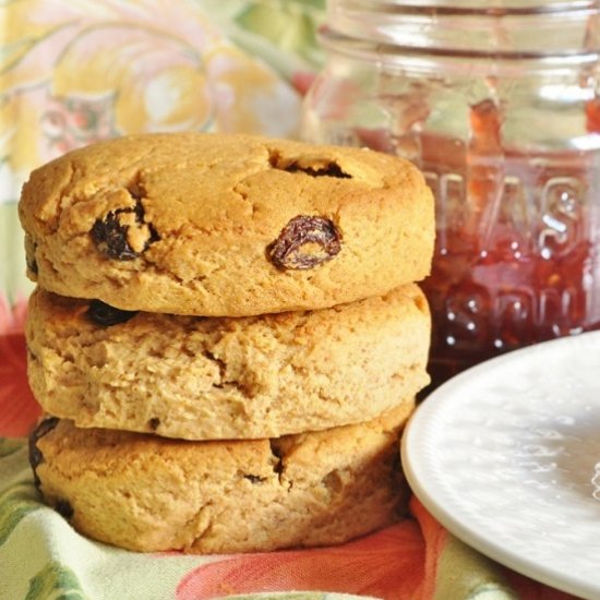 Peanut Butter & Raisin Spelt Scones