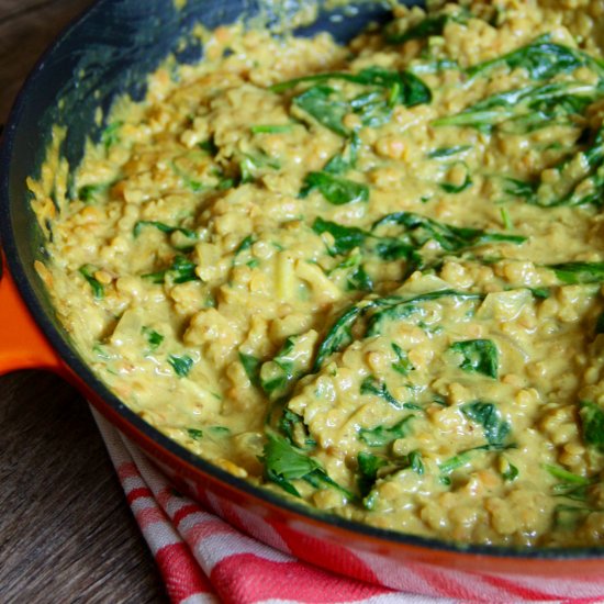 Lentil Spinach Coconut Curry