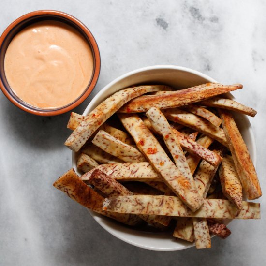 Sweet and Spicy Taro Fries