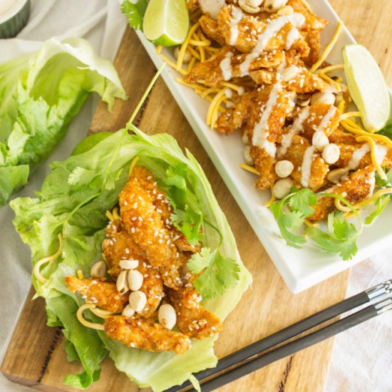 Szechuan Chicken Lettuce Wraps