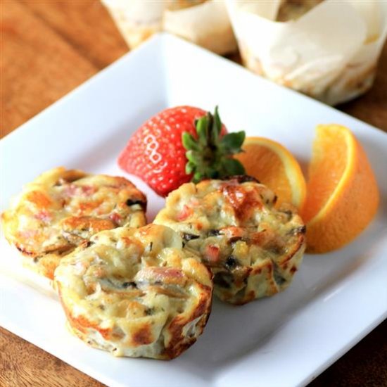 Canadian Bacon & Mushroom Frittatas